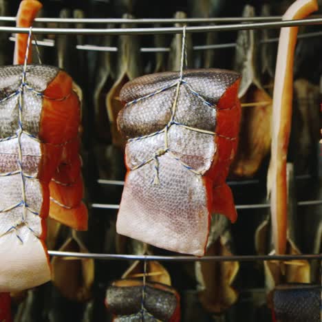 fish rack prepared for smoking