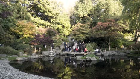 japanese garden with visitors