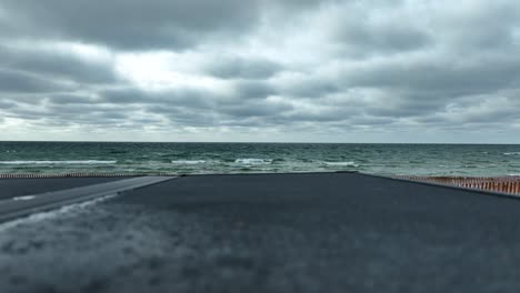 a winter flurry rolling off of the lake toward michigan