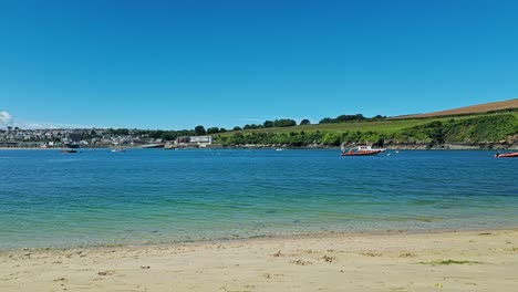 view from daymer bay towards padstow, cornwall, uk