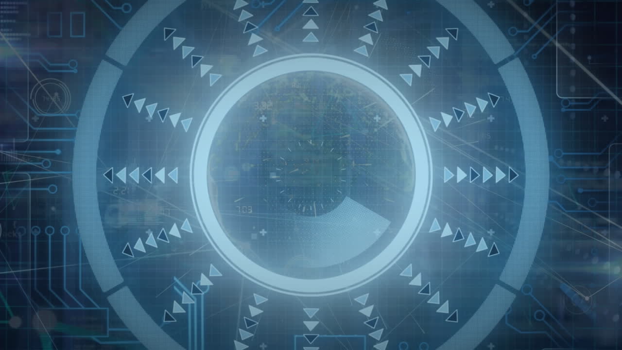 Animation of scope scanning, computer circuit board and data processing