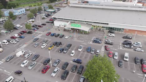 asda supermarket parking lot aerial view