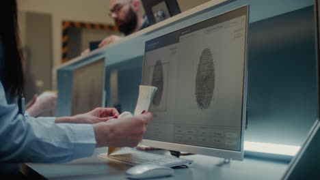 fingerprint scanning of currency at a counter