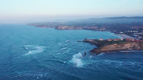 high view of famous cantabria village located on