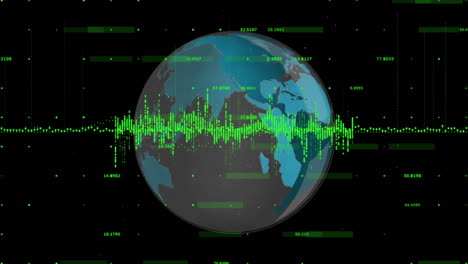 animation of globe over data processing