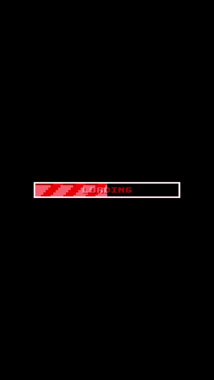Pixel Art Loading Bar Progressing on Black Background