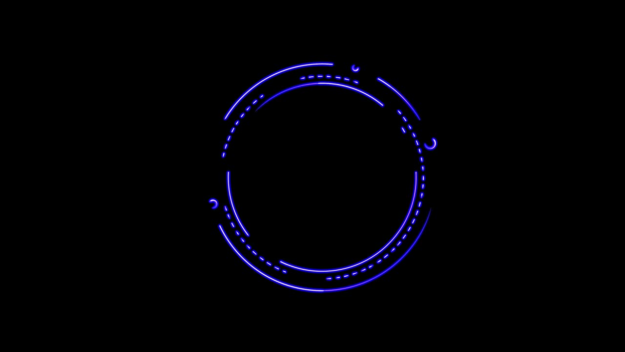 patrón sin costuras de neón popular. formas geométricas 2d con contorno móvil de neón. video 4k.