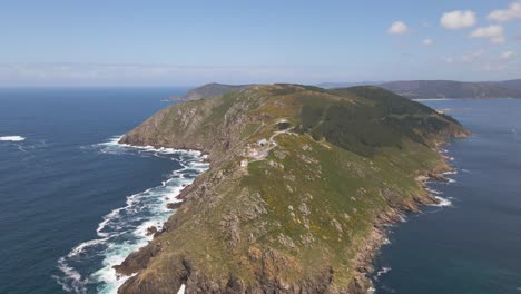 Aerial-view-of-Cabo-Finisterre,-Galicia,-Spain