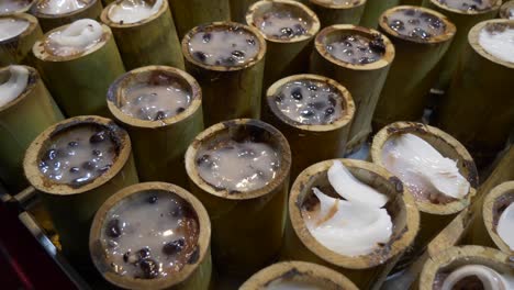Bamboo desert at street food booth night market for sale recipe cuisine tasty sweet