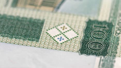 macro footage of 100 belarusian ruble banknotes rotating