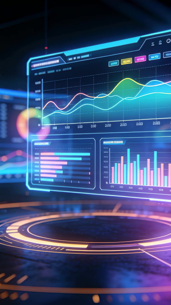 Powering holo HUD hovering over ring pad in control hub shifting right revealing waveform charts