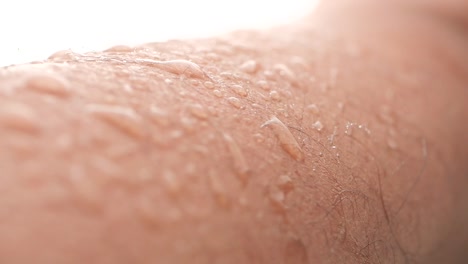 water droplets on skin