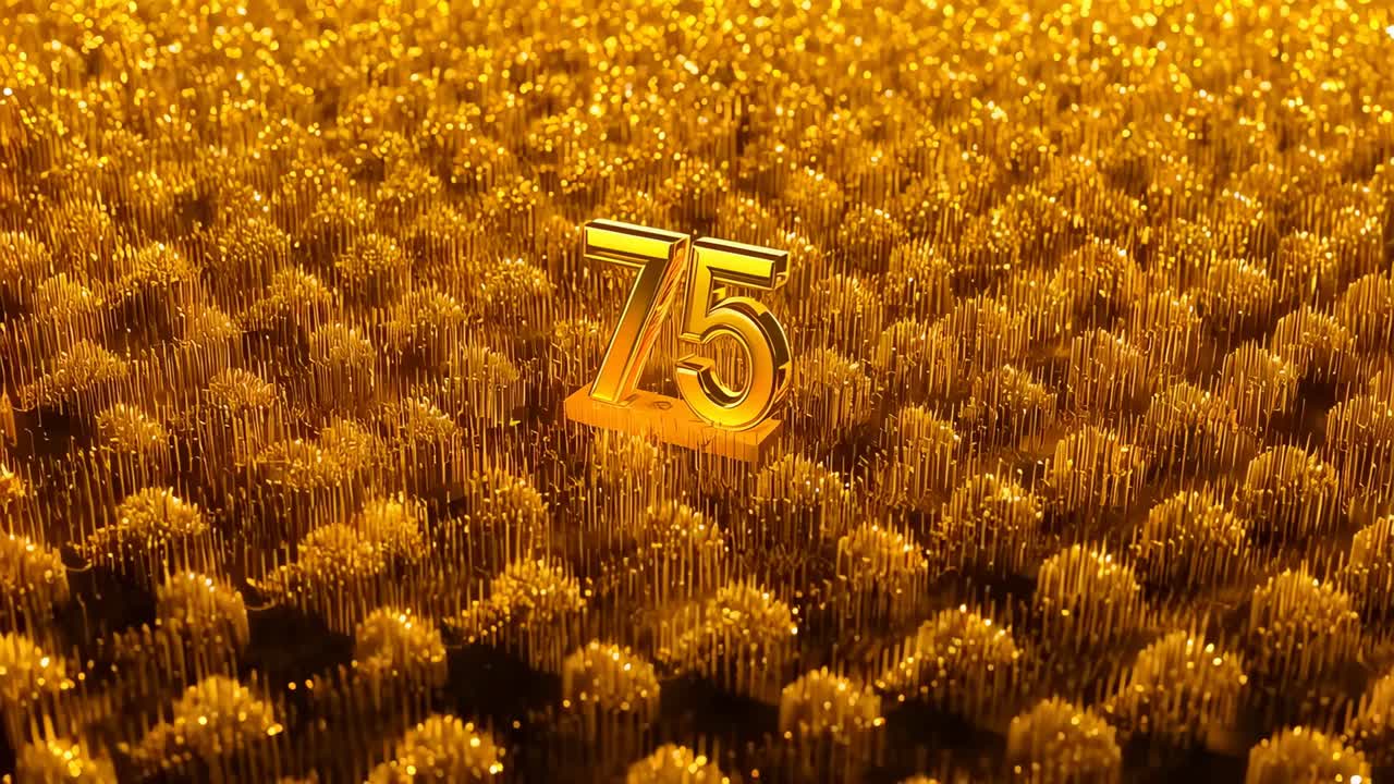 Rotating polished gold 75 moving as camera pushes in, settling on rod field, drawing focus