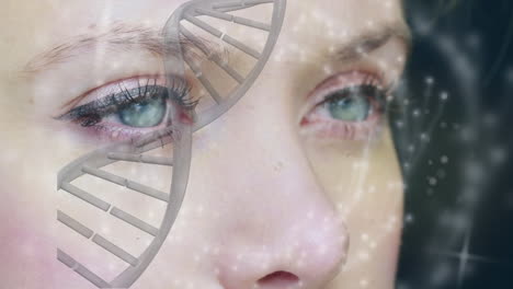 animation of dna strand over eyes