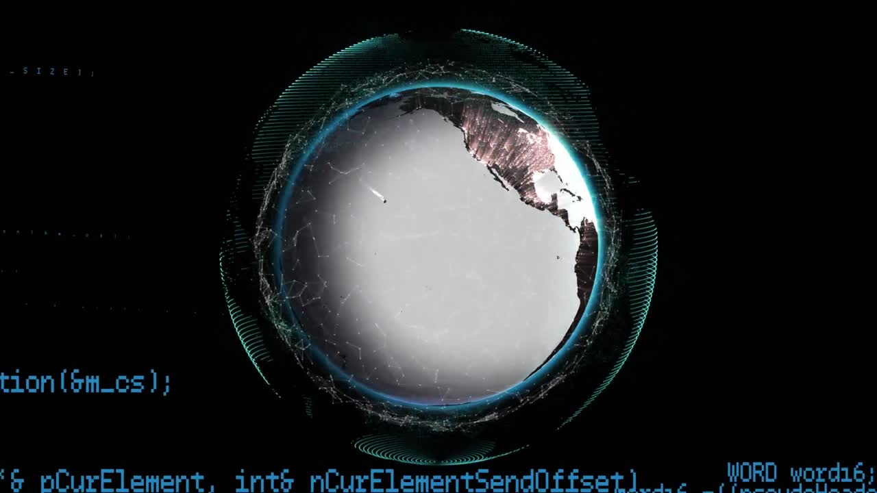 프로그램 코드와 함께 회전하는 지구