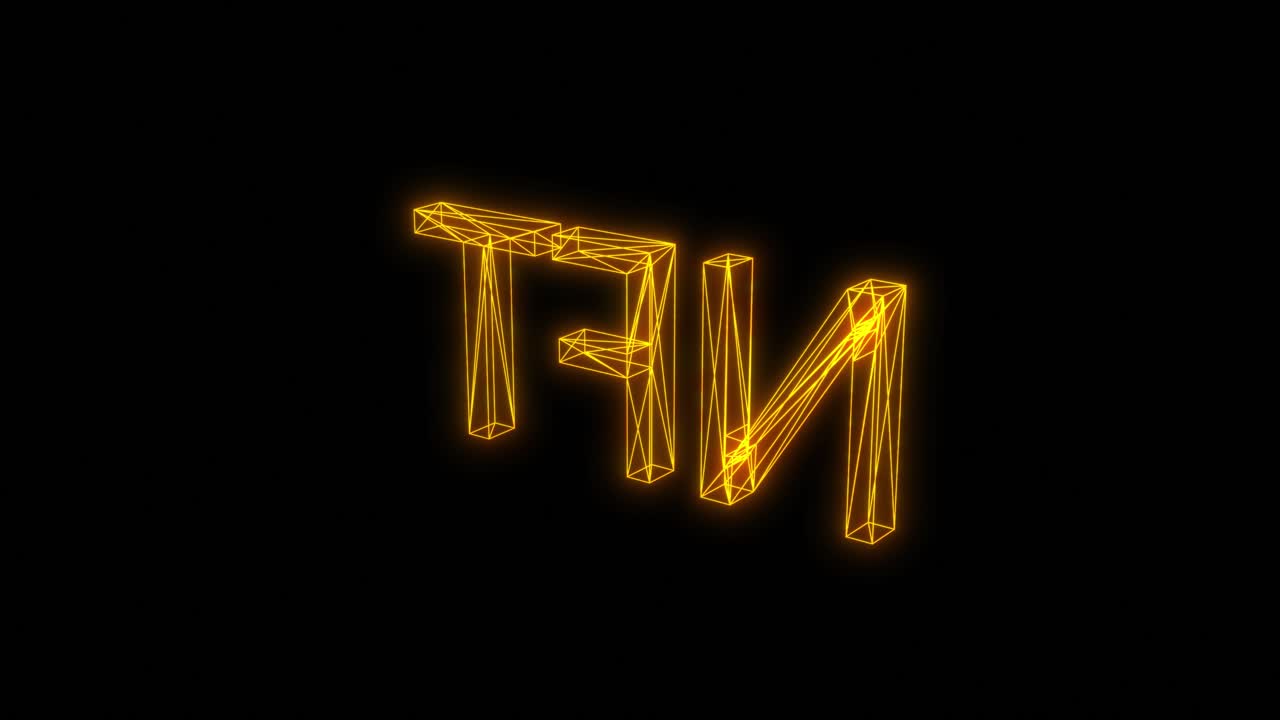 animación del logotipo giratorio nft. introducción o final de nfts