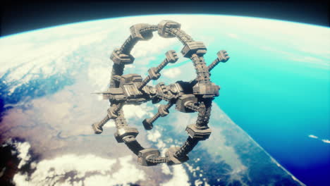 satélite espacial en órbita alrededor de la tierra elementos de esta imagen proporcionada por la nasa