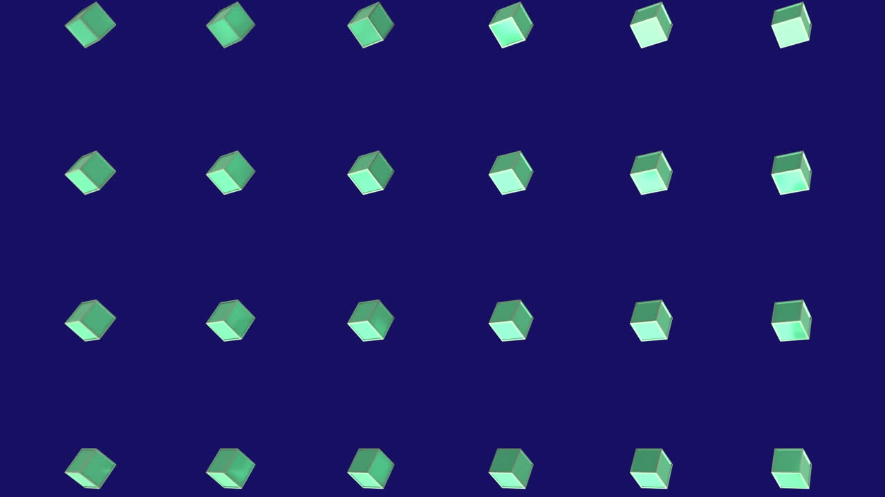 보라색 바탕에 있는 초록색 사각형의 애니메이션