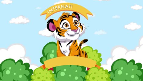 animated tiger promoting wildlife conservation event