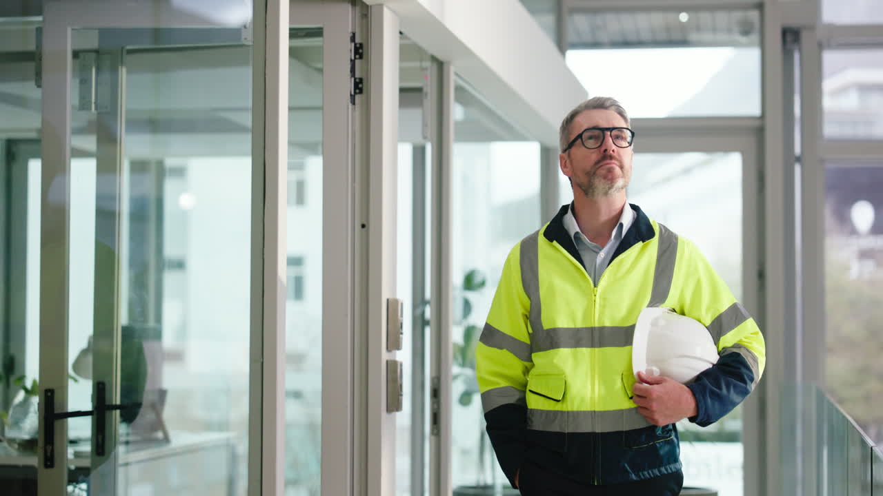 Construction Worker in Office