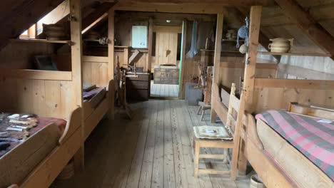 old rustic wooden multi-family dwelling at glaumbaer farmhouse museum of iceland