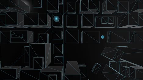 3d 도시 지도 블루 와이어 프레임