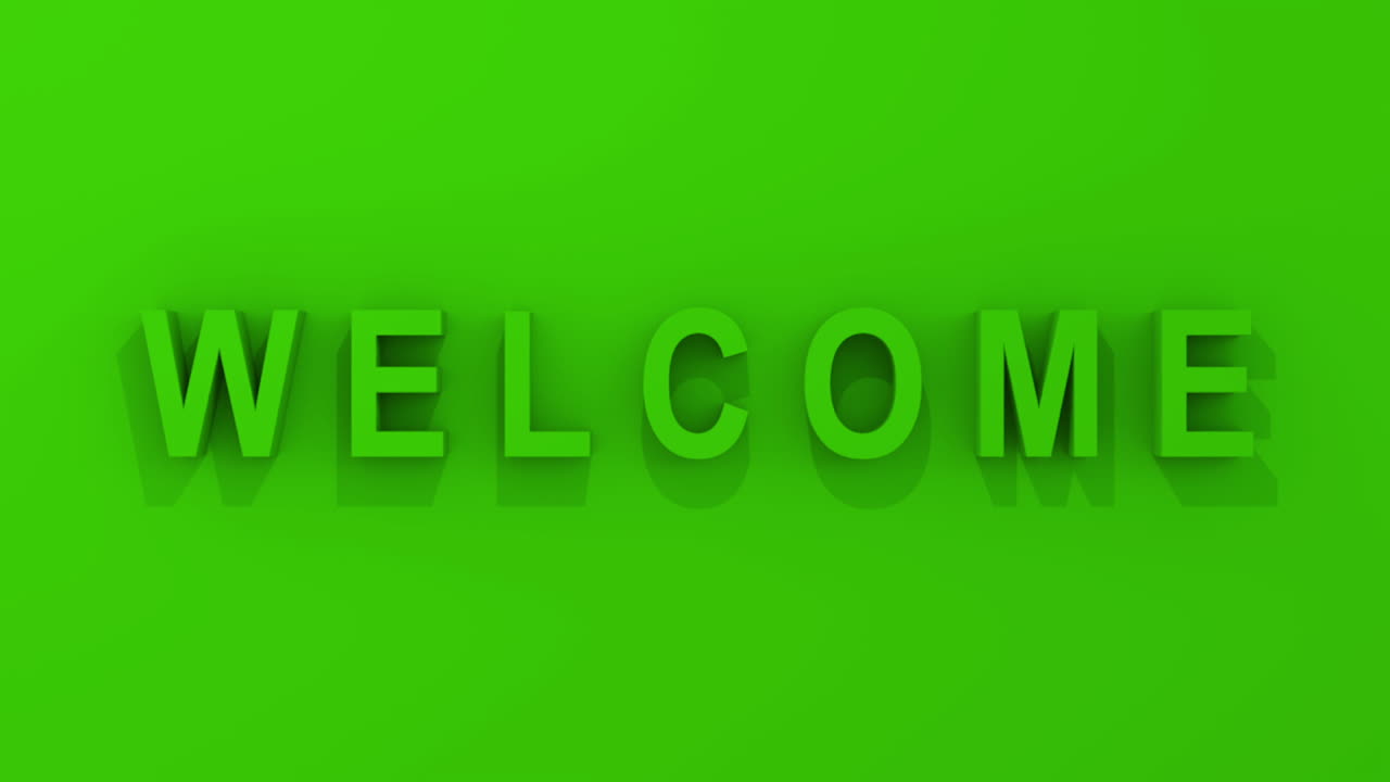 &amp;quot;WELCOME&amp;quot; 3D Graphic in green