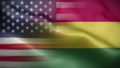 usa bolivia flag loop background 4k