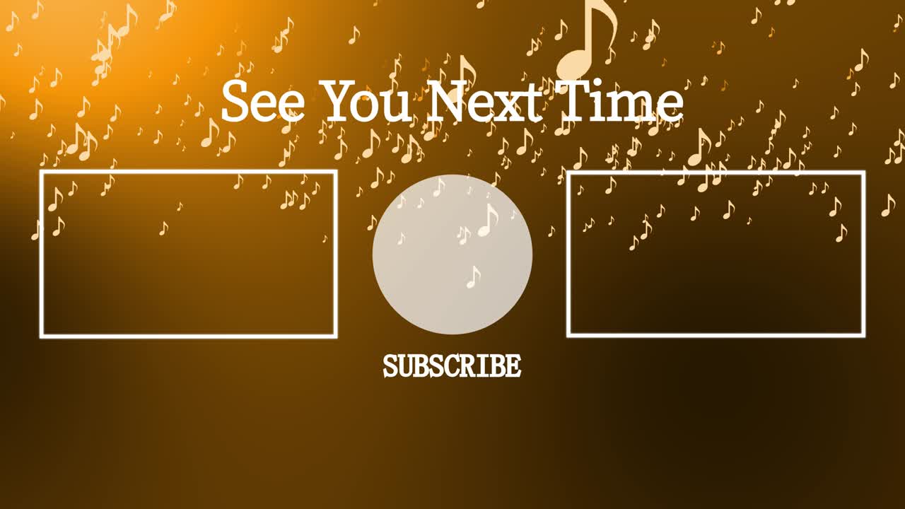 음악적 노트 입자 분류 엔드 카드 엔딩 스크린 모션 그래픽