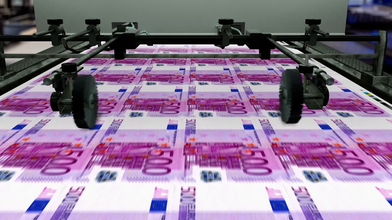 European Currency - 500 Euro - Printing Money - Loopable - 4K