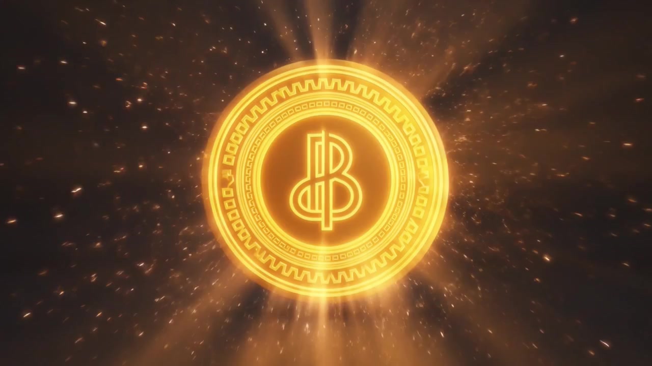 Glowing Cryptocurrency Coin with Smart Contracts and Code