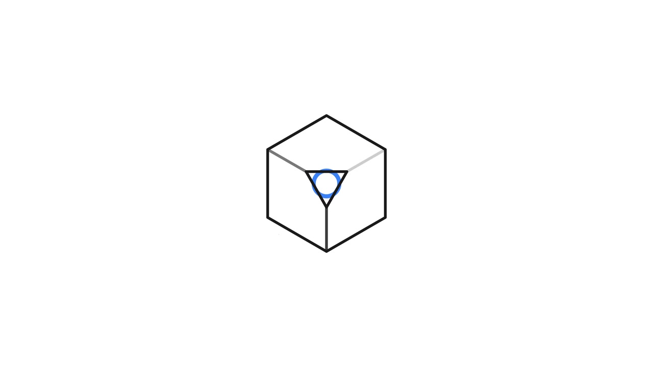 Animated Line Drawing of a Cube Forming on White Background