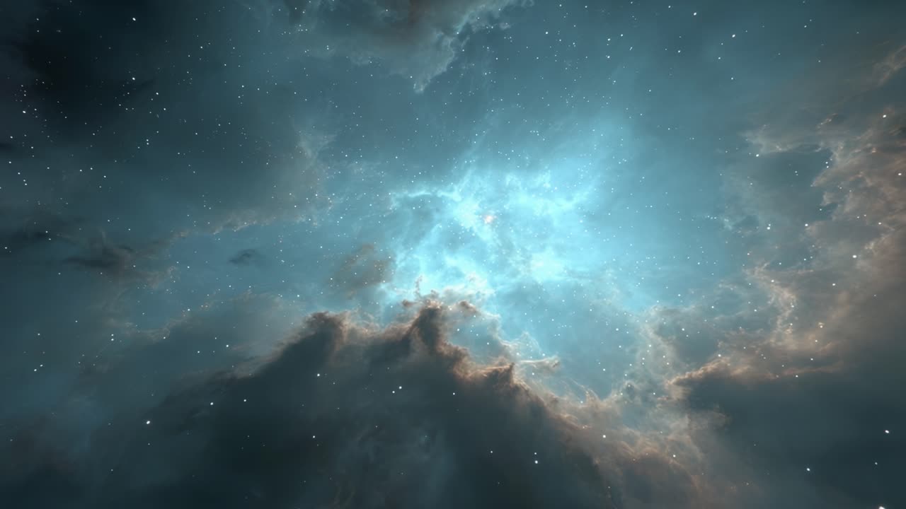 A Stunning Cosmic Scene of Stars and Nebulae: Captivating Display of Celestial Wonders with Ethereal Blues, Grays, and Cosmic Clouds Illuminating the Vast Universe