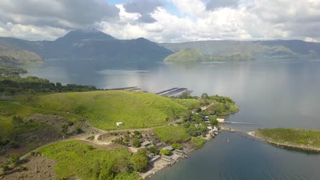 lake toba north sumatra medan drone aerial 4k