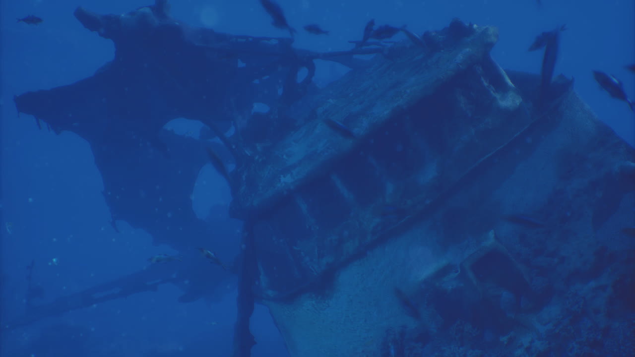 Underwater wreck of a historic ship resting on the ocean floor