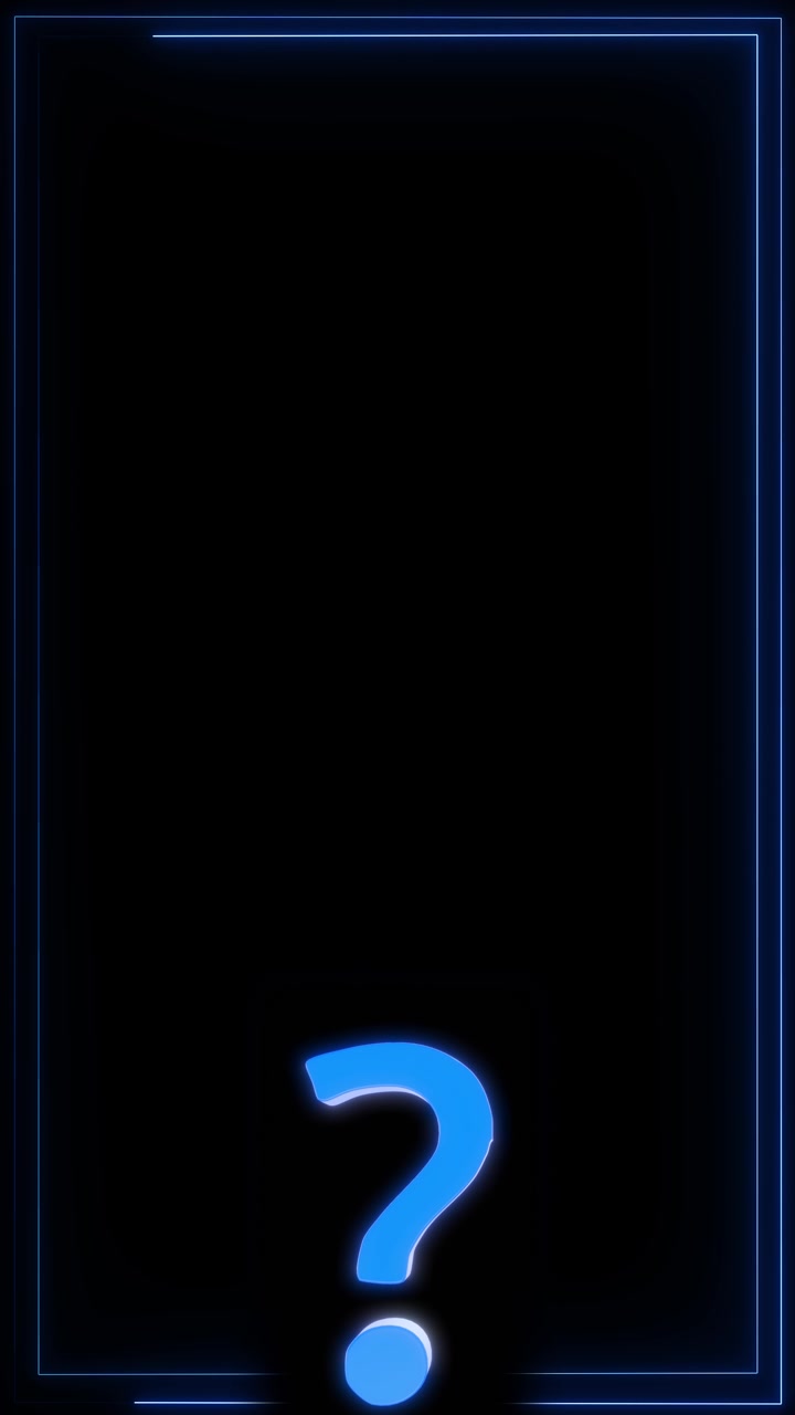 Blue question mark frame background with glowing punctuation icon black copy space and neon outline