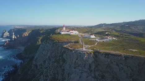 great view of the lighthouse on a beautiful day full of light and green colors