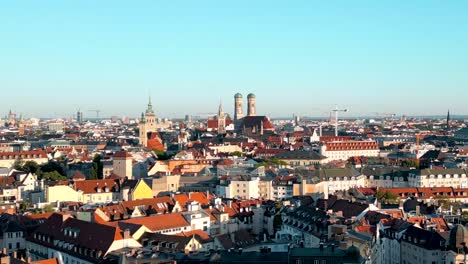 vista aérea de dron de munich