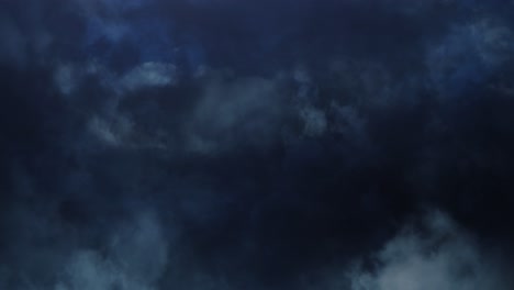 4k thunderstorm inside dark cumulonimbus clouds moving in the sky