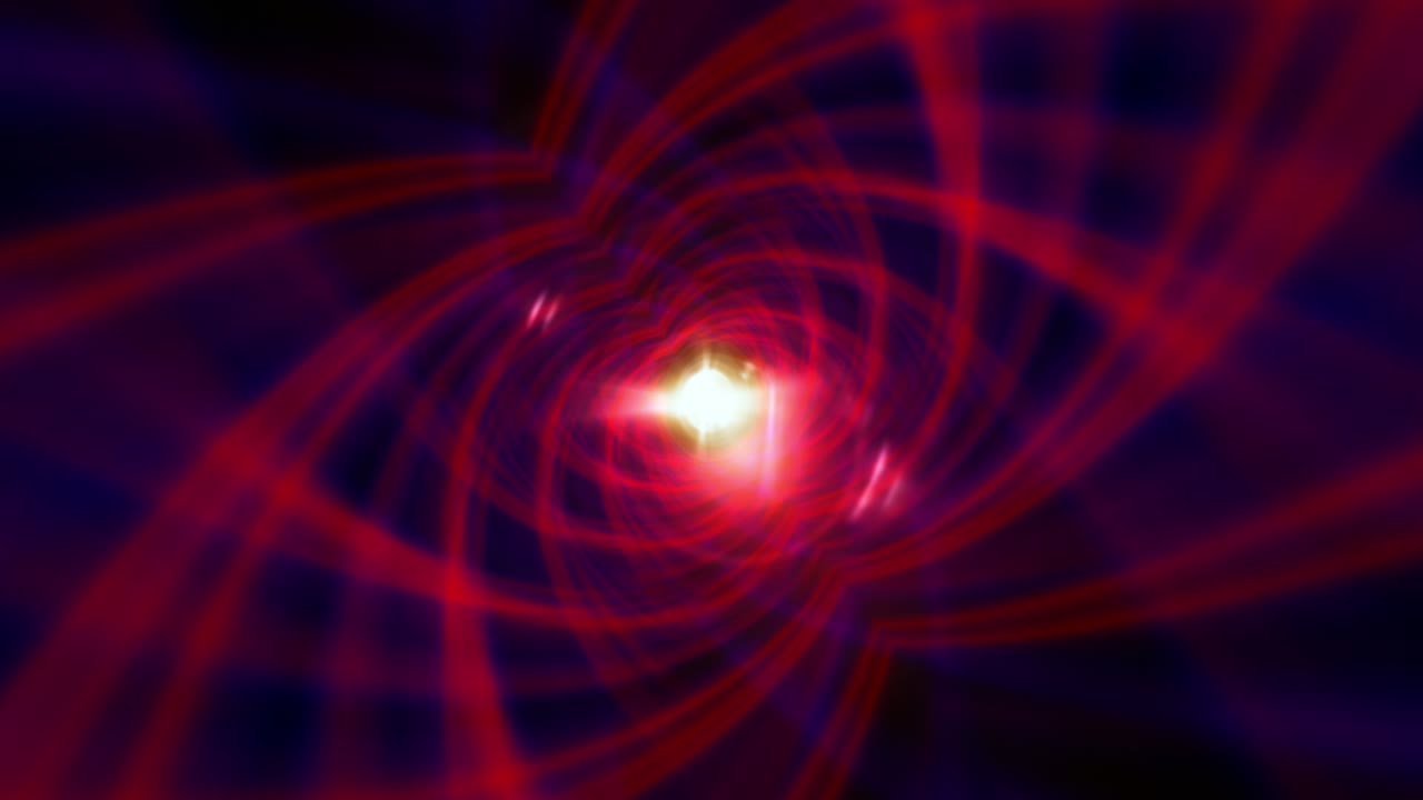 4K 3D seamless loop abstract dark blue purple neon hypnotic tunnel rotating in black space animation for music videos, VJ DJ loop, LED screens, projection stage show, audiovisual performance, events.