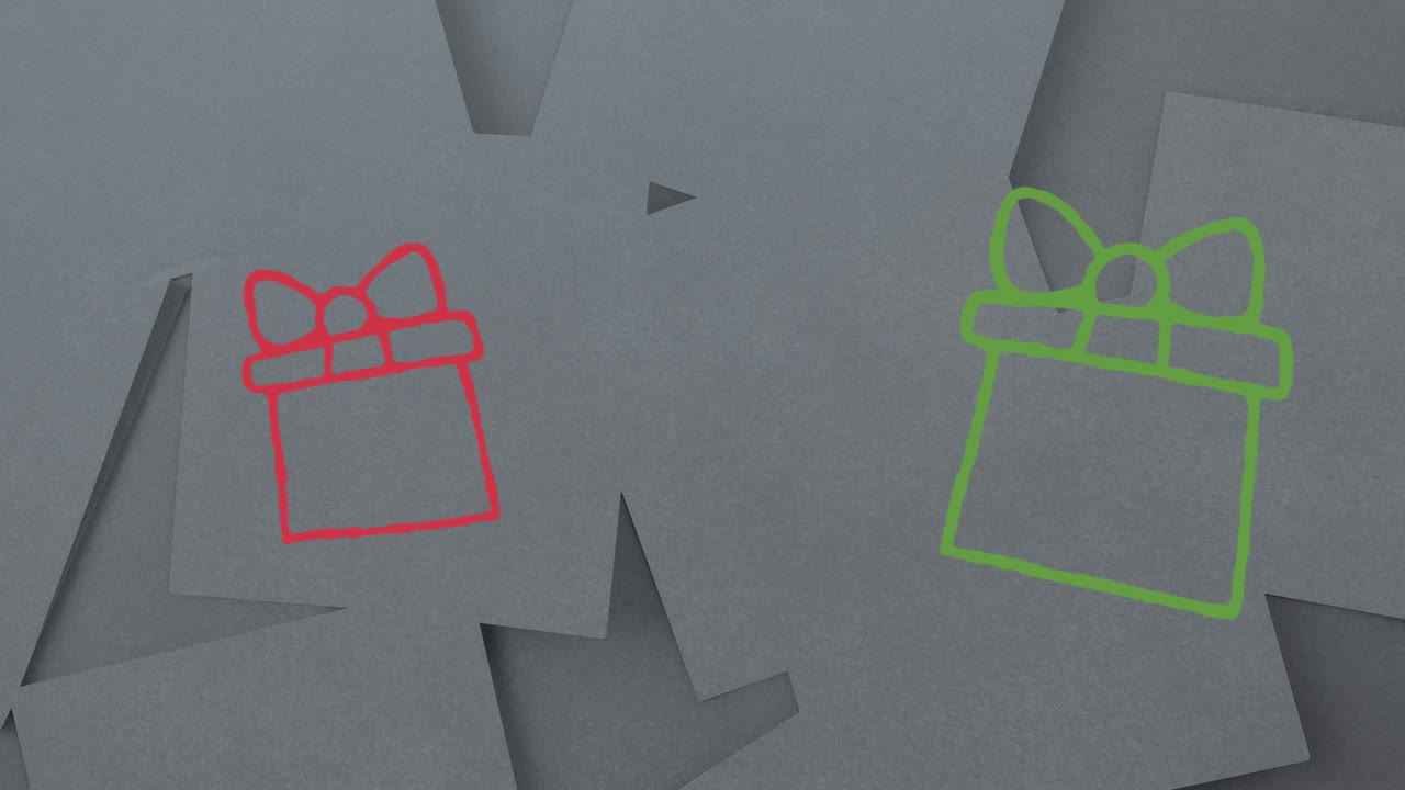 animación de dibujos a mano de decoraciones navideñas en fondo de papel blanco