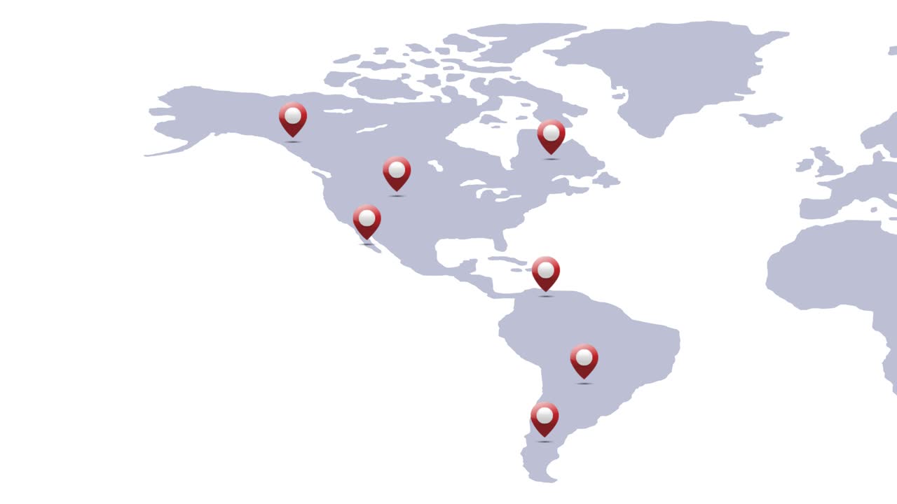 Animation of a Location Pin Revealing In America Map