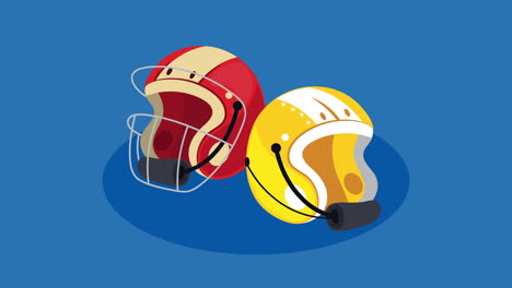 american football helmets equipment animation