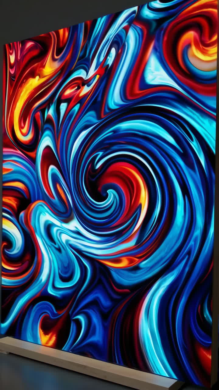 Dynamic Abstract Swirling Color Art Display