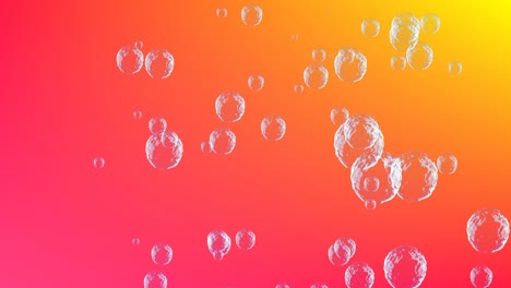 animation of bubbles moving on orange background