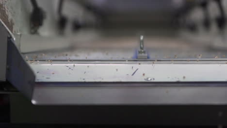 seed divider in shaking slow motion to divide smallest seeds from larger ones, front view
