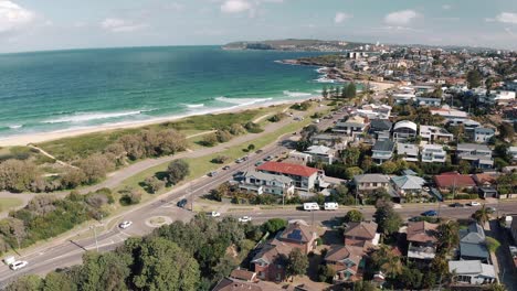 aerial view of national highway and freshwater suburb in new south wales, australia