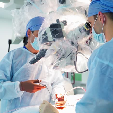 surgeons operating in hospital