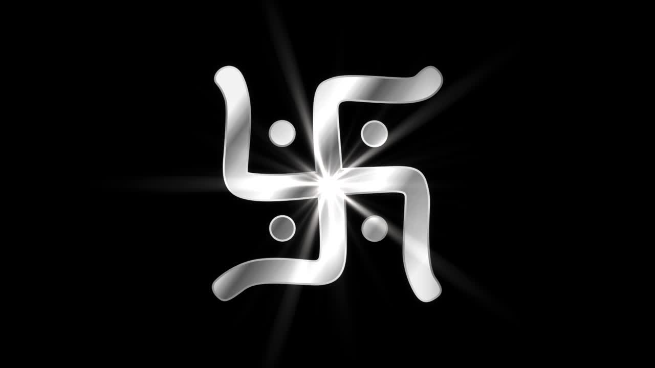 Swastika Religious symbol Particles Animation,