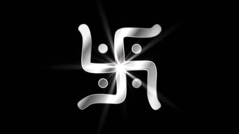 swastika religious symbol particles animation,